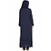 Designer Nida abaya with patchwork- Navy Blue